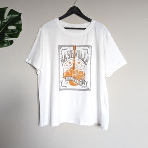 White Nashville Music City plus short sleeve graphic t-shirt size 3X